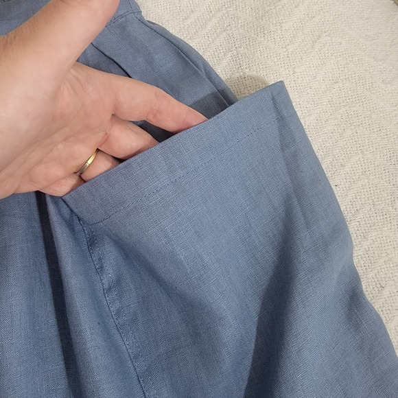 Lintico NWT Linen Relaxed Midi Skirt Marina Elastic Waist Cargo Pockets Size S - Picture 6 of 13